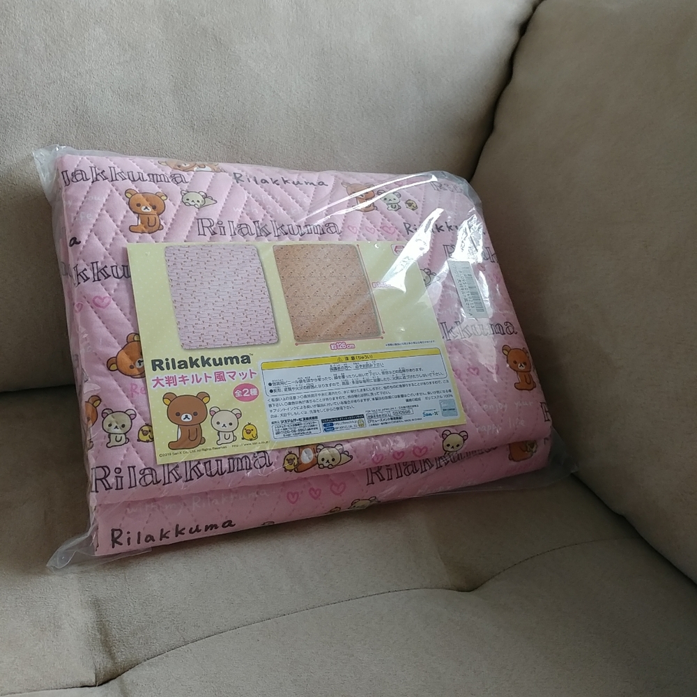 San-X Rilakkuma pastel pink quilted mat